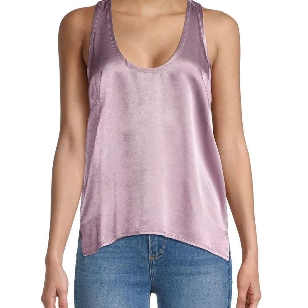 YOUNG FABULOUS & BROKE YFB Sage Satin Tank Top size large brand new with tags